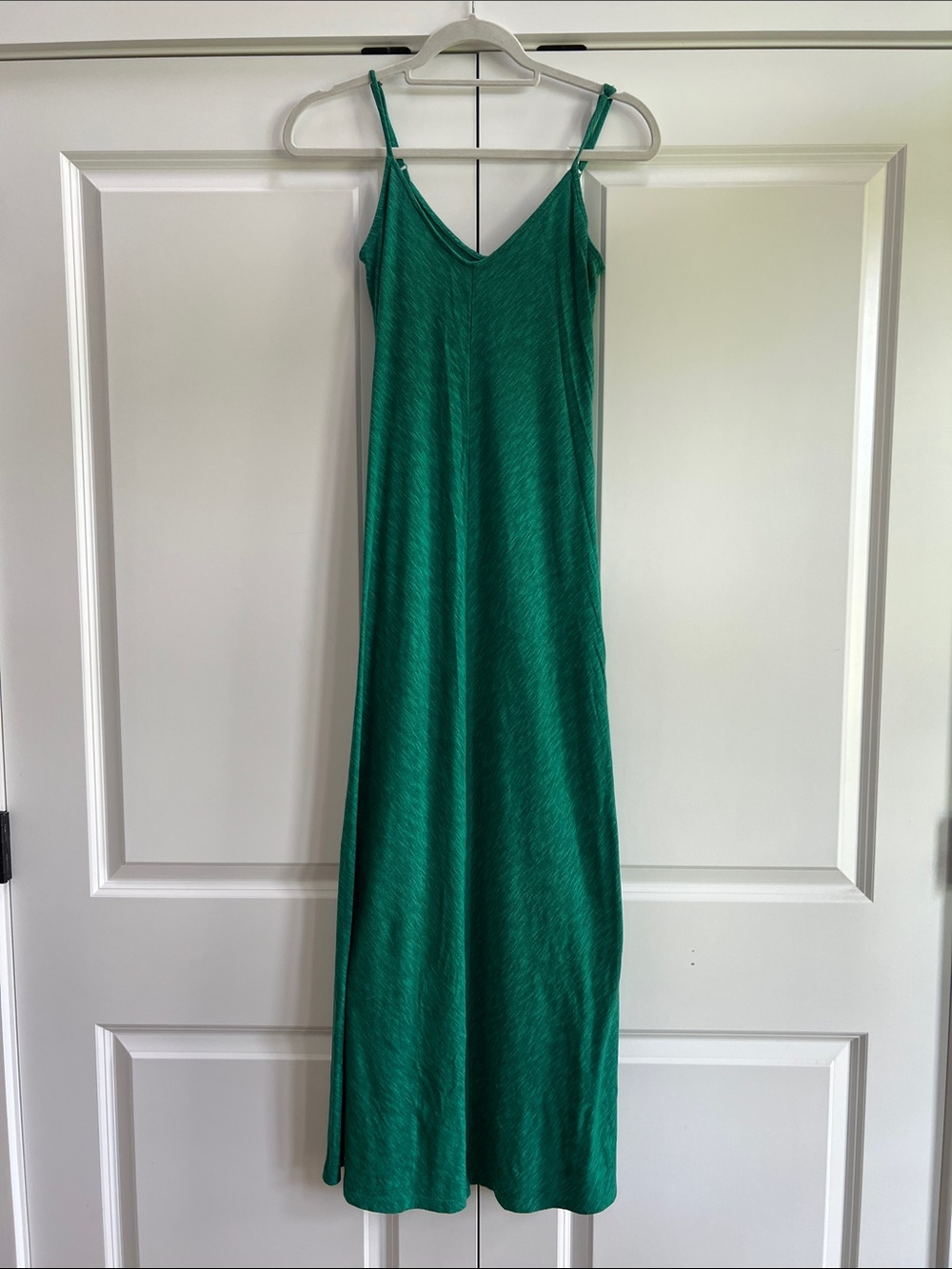 Massimo Emerald Green Slip Maxi Dress with V-Neck